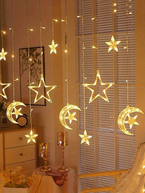 Moon and Star Fairy Lights, Party Lights, Christmas Lights, Curtain Lights, Bedroom Decor, Home Decor, Bedroom Accessories, Lights for rooms